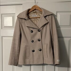 Size 6 - Vintage Calvin Klein Women's Beige Peacoat